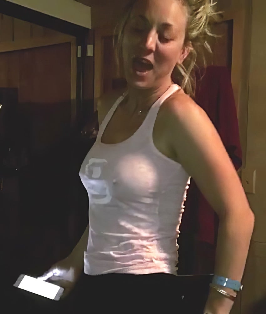Kaley Cuoco In And Out Of Her Bra