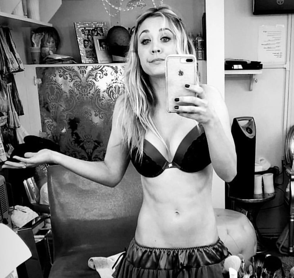 Kaley Cuoco Behind The Scenes In Lingerie