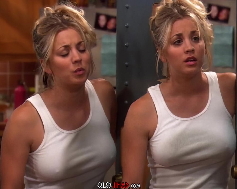 Kaley Cuoco Performs A Double Nipple Slip