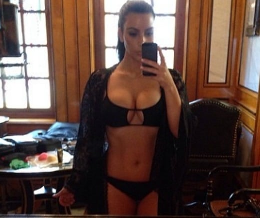 Kim Kardashian Wearing Her Little Sisters’ Bikini