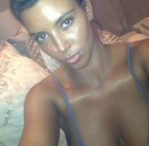 Kim Kardashian tanning baby