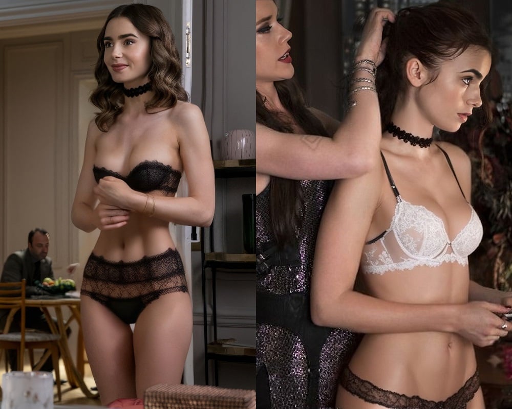 Lily Collins lingerie