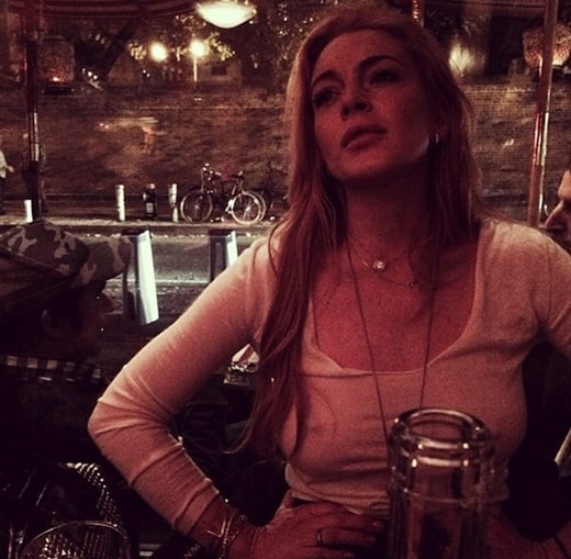 Lindsay Lohan nipple Instagram