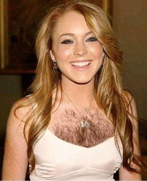 Lindsay Lohan chest hair