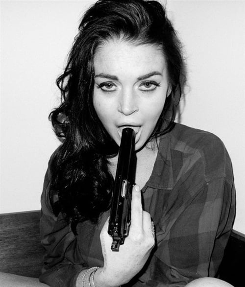 Lindsay Lohan gun