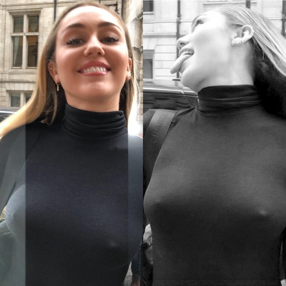 Miley Cyrus Shows Her Tits In A See Thru Bra