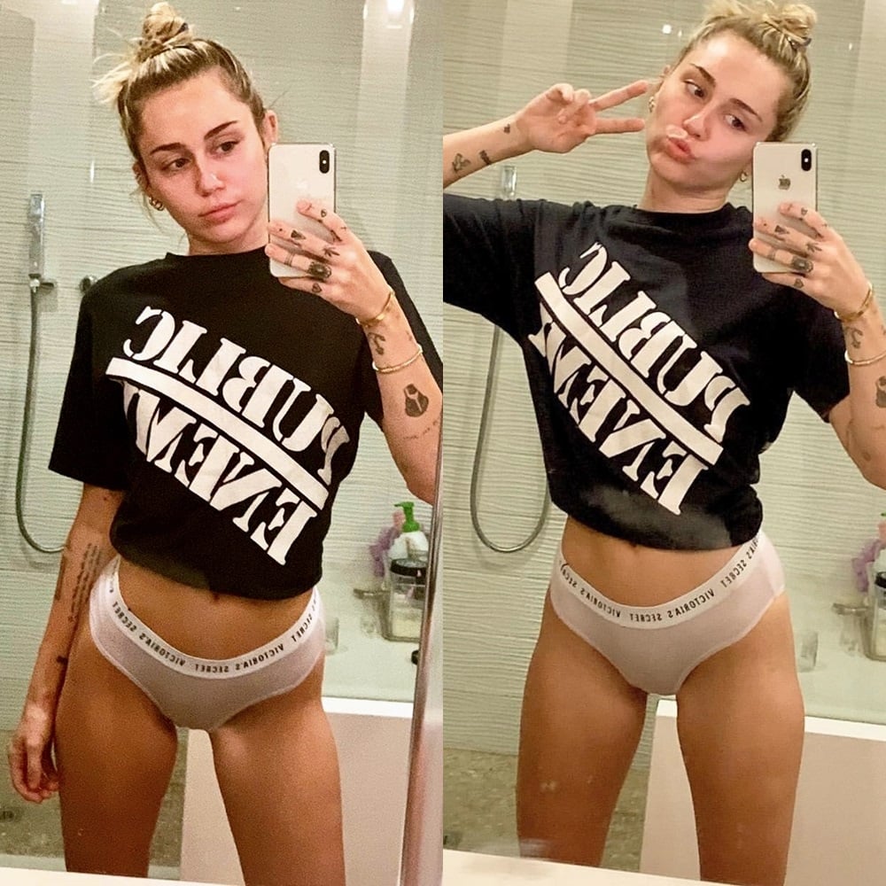 Miley Cyrus Nipple Selfies Bombardment