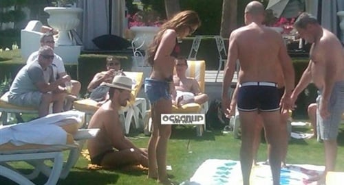Miley Cyrus In A Bikini Playing Twister With Fat Old Men
