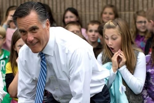 Mitt Romney Shows Children His Magical Mormon Underwear