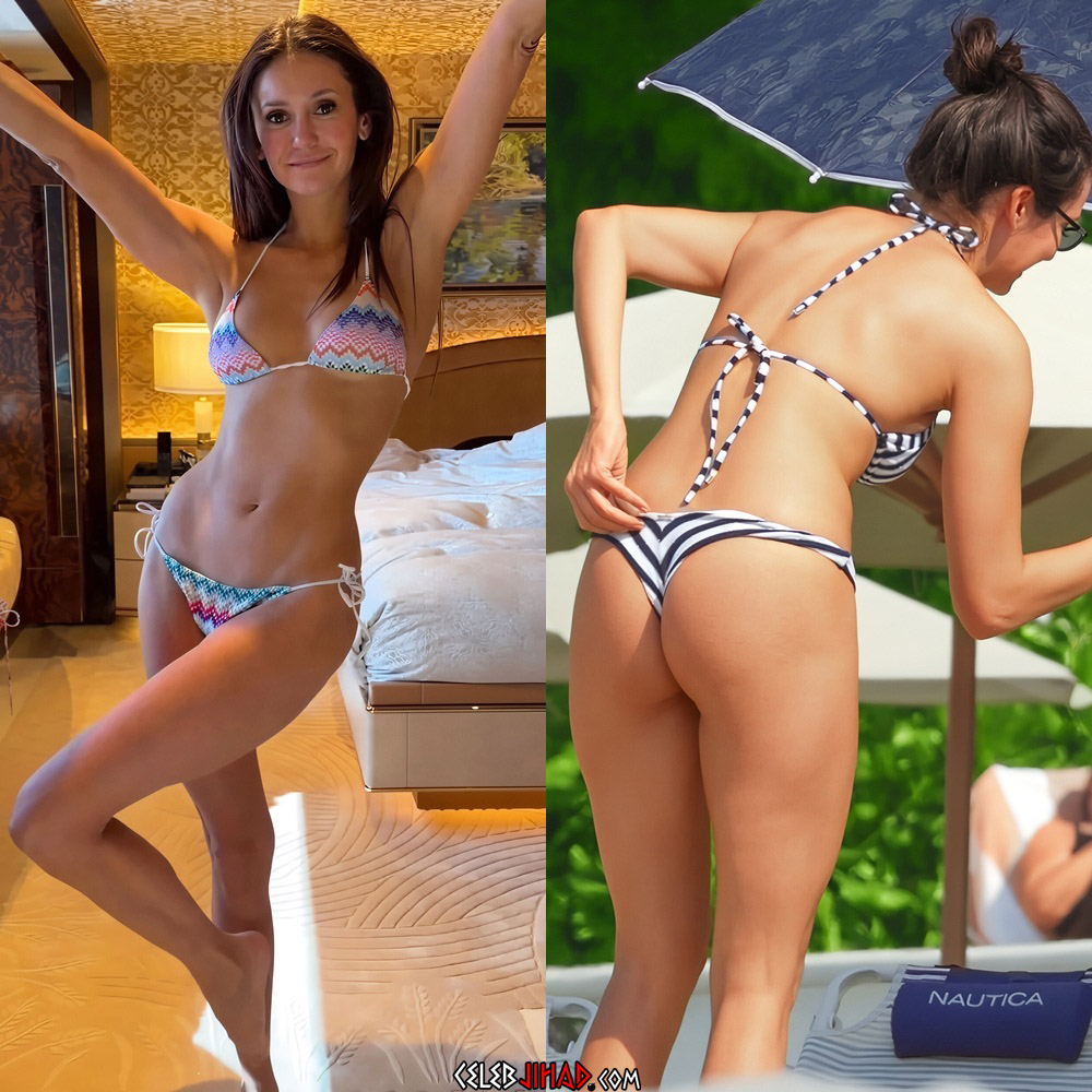 Nina Dobrev bikini ass thong