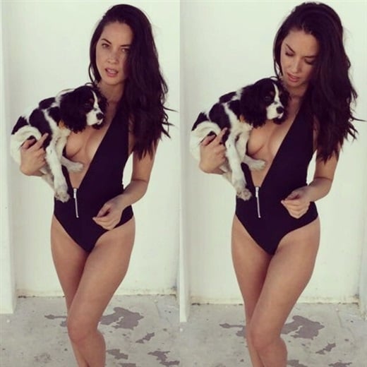 Olivia Munn puppies