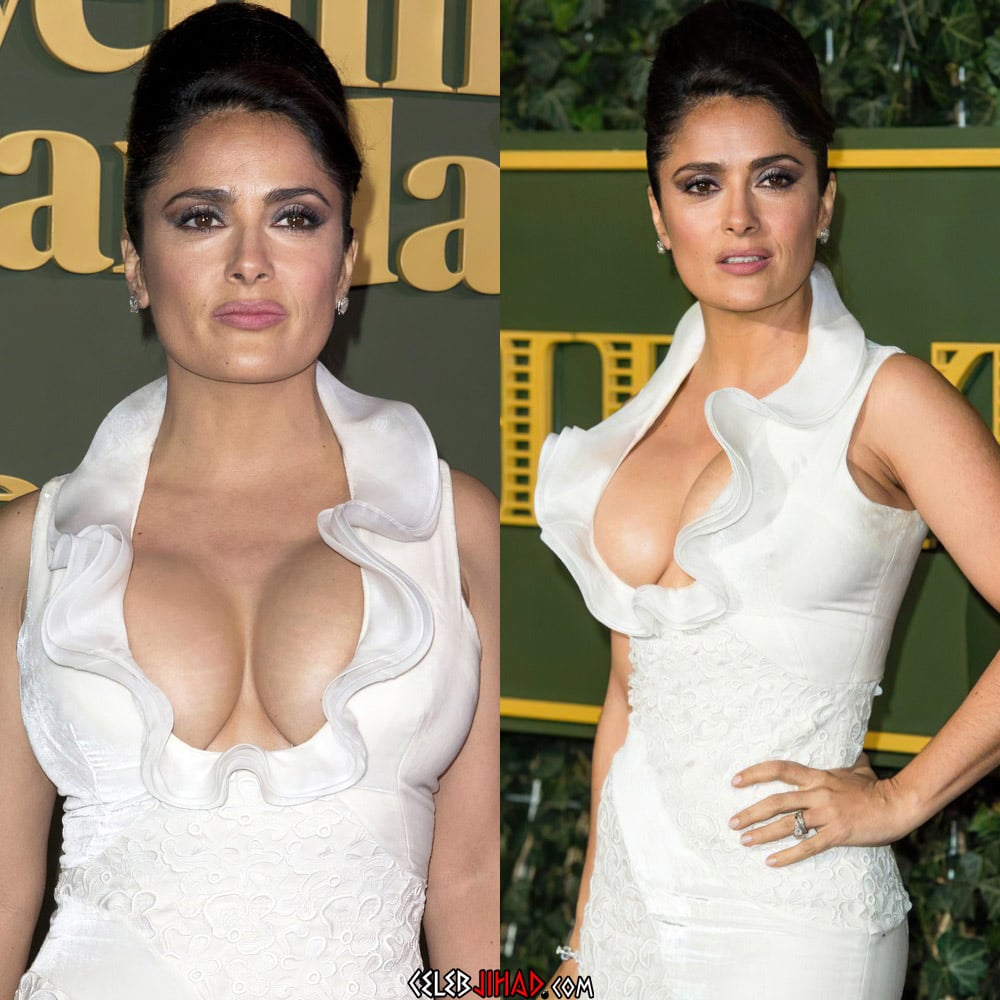 Salma Hayek dress cleavage