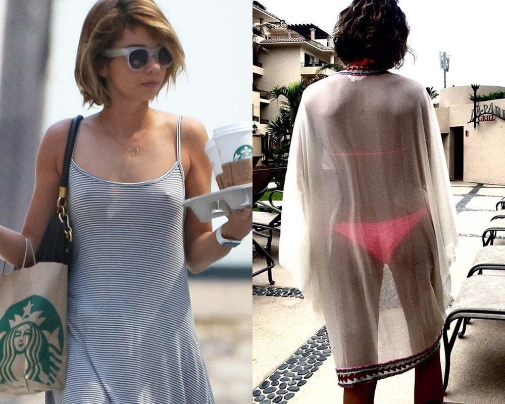 Sarah Hyland Shows Off Her Tight Ass In A See Thru Dress