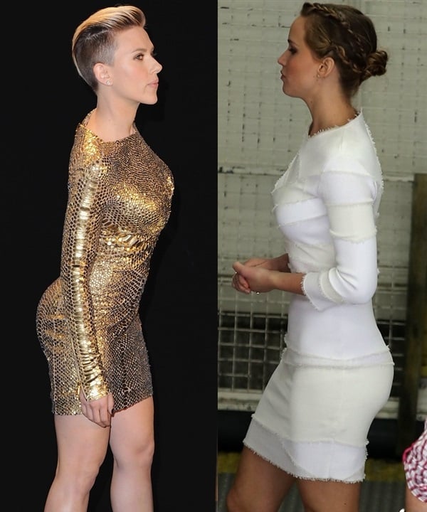 Scarlett Johansson Vs Jennifer Lawrence Side Profile In A Tight Dress 