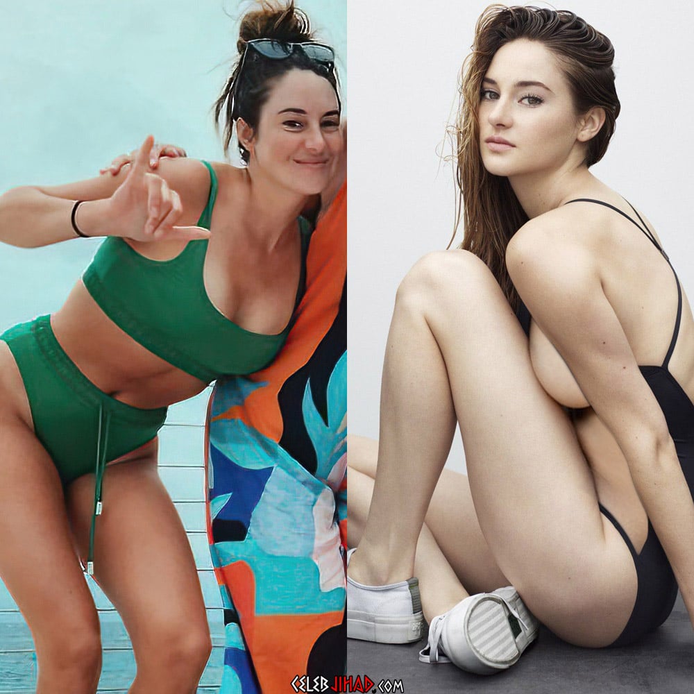 Shailene Woodley Flaunting Her Tits And Ass On Her Knees