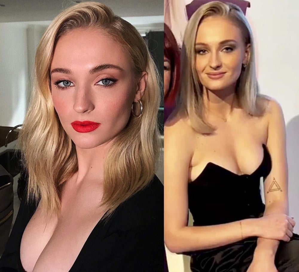 Sophie Turner Blonde And Baring Her Boobs