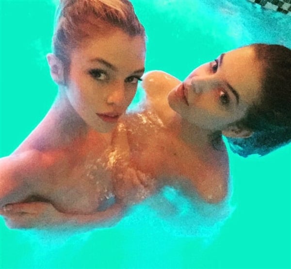 Stella Maxwell And Barbara Palvin Swimming Naked Together