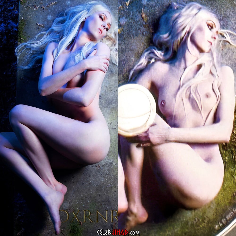 Taylor Momsen Topless Nude Album Cover Art.