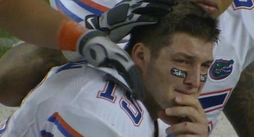 Tim Tebow crying