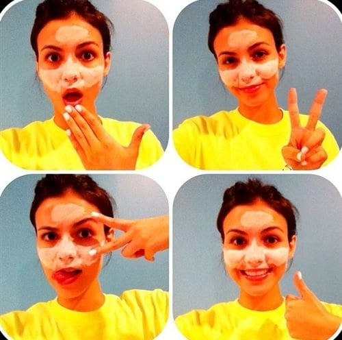 Victoria Justice Wears Dried Up Facial