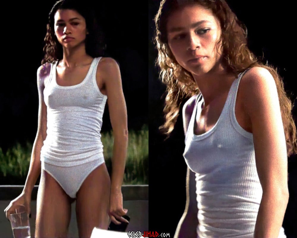 Zendaya Hard Nipple Pokies Scenes From “Malcolm And Marie” Colorized