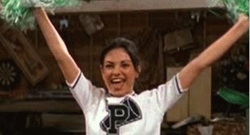 Mila Kunis Dressed As A Cheerleader Upskirt 