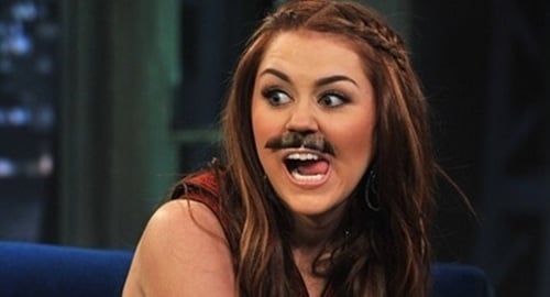 Miley Cyrus moustache