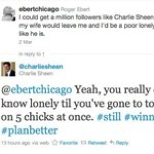 Ebert vs Sheen On Twitter – Sheen Winning