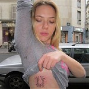 Scarlett Johansson Gets Down Syndrome Tattoo
