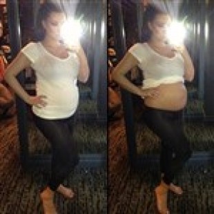 Kim Kardashian Shows Off Her Belly