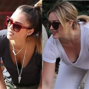 Jessica Alba & Hilary Duff Show Their Mom Cleavage