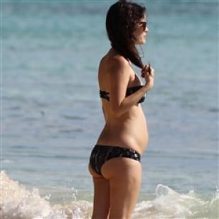 Rachel Bilson Shows Off Her Beer Belly In A Bikini