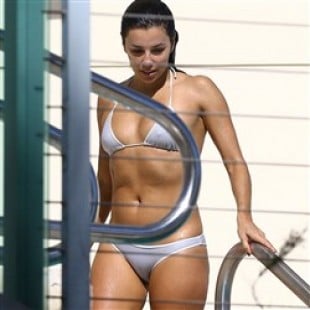 Eva Longoria Shows Her Nips In A Wet Bikini