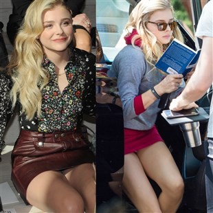 Chloe Grace Moretz Two Upskirt Panties Flashes In Two Days