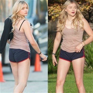 Chloe Grace Moretz Out In Dirty Booty Shorts