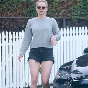 Jennifer Lawrence’s Perverted Ass Hanging Out Of Her Short Shorts