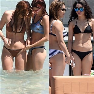 Bella & Dani Thorne vs. Vanessa & Stella Hudgens In Bikini Beach Showdown