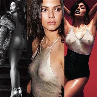 Kim Kardashian Naked While Kendall And Kylie Jenner Show Their Pierced Nips