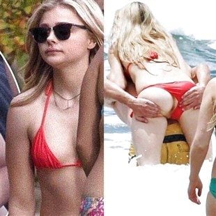 Chloe Grace Moretz Bikini Pussy Slip