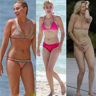 Margot Robbie, Emma Roberts, And Kate Hudson In Bikinis