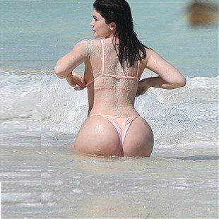 Kylie Jenner Thong Bikini Butthole Slip