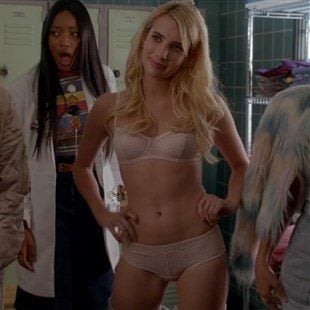 Emma Roberts In Her Bra And Panties On “Scream Queens”