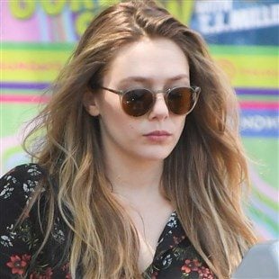 Elizabeth Olsen Cheeky Upskirt In A Sundress