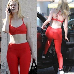 Elle Fanning Camel Toe And Ass In Spandex