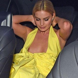 Margot Robbie Nipple Slips In A Low Cut Dress