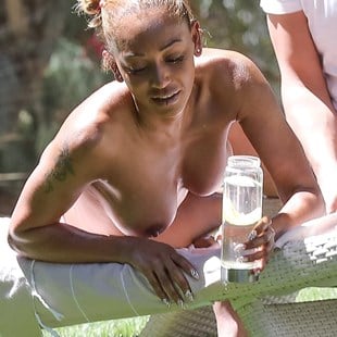 Mel B Topless Nude Sunbathing