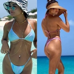 Vanessa Hudgens Keeps Flaunting Her Tits And Ass In Thong Bikinis