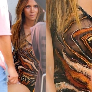 Halle Berry Shows Off Her Old Tit In A See Through Top