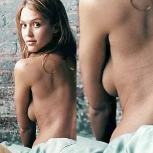 Jessica Alba Nude Side Boob From “Awake” Enhanced