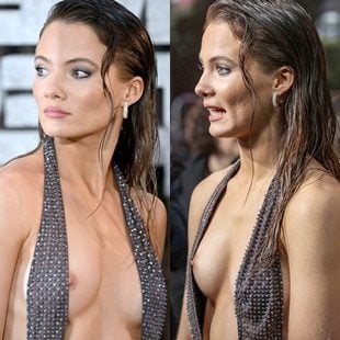 Freya Allan Nude Tit Slip At The “Kingdom of the Planet of the Apes” Premiere